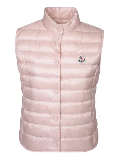 Moncler Liane Quilted Down Waistcoat In Pink