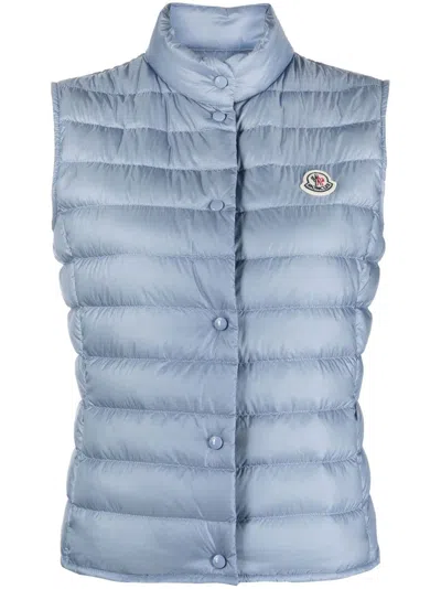 Moncler Liane Quilted Shell Down Vest In Medium Blue