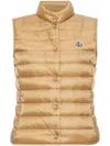 Moncler Logo-patch Mock-neck Down Gilet In Grey