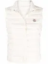 Moncler Quilted Vest High Neck In White