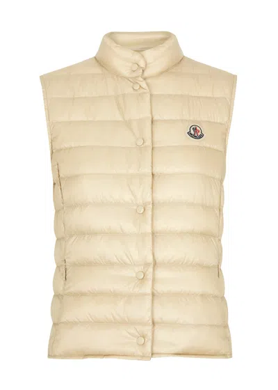 Moncler Liane Quilted Shell Gilet In Beige