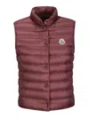 Moncler Liane Logo Down Vest In Dark Red