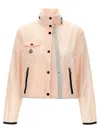 Moncler 'lico' Jacket Elastic Cuffs High Collar In Neutral