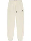 Moncler Light Beige Cotton Sport Trousers With Logo