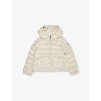 Moncler Kids' Light Beige Ela Nylon Jacket 4-14 In Neutral