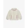 Moncler Jerry Tricolour-stripe Shell-down Puffer Jacket 9-36 Months Light Beige In Light Beige