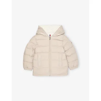 Moncler Kids' Light Beige Najan Hooded Shell-down Jacket 6 Months-3 In Nude