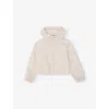 Moncler Light Beige Saria Hooded Woven Jacket 4-10 In Light Beige