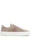 Moncler Monaco Suede Low-top Sneakers In White