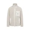 Moncler Light Beige Teddy Zip-up Sweatshirt In Neutral