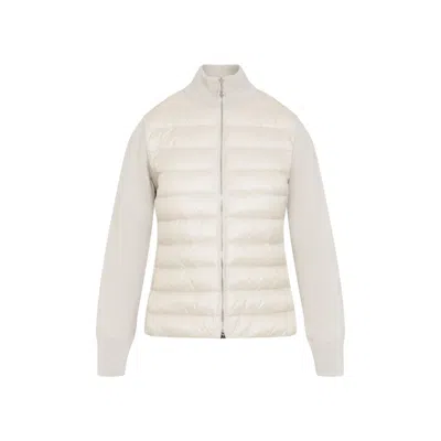 MONCLER MONCLER LIGHT BEIGE TRICOT CARDIGAN
