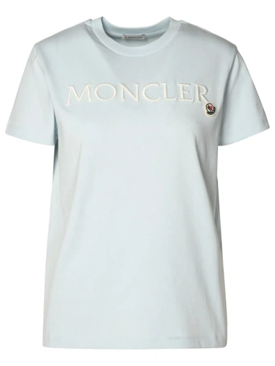 Moncler Light Blue Cotton T-shirt