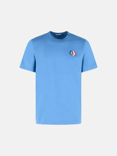 Moncler Cotton Logo T-shirt In Blue
