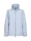 Moncler Enette Hooded Short Parka Jacket In Blue