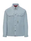 Moncler Light Blue Regular Solid Shirt In Light Blue