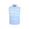 Moncler Baby Bernard Quilted Down Vest With High Collar In Blue
