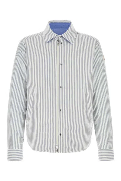 MONCLER MEN LIGHT BLUE STRIPES REVERSIBLE JACKET