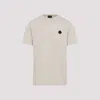 Moncler Cotton Jersey T-shirt With Contrasting Logo Patch In Gray
