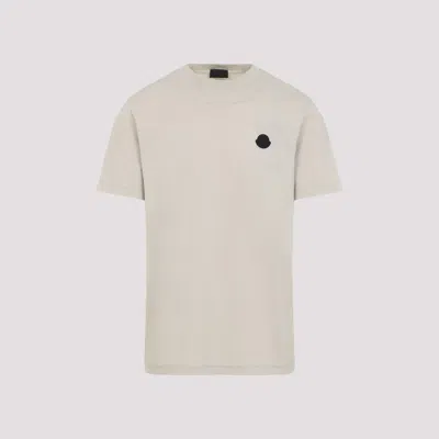 MONCLER LIGHT GREY COTTON SHORT SLEEVES T-SHIRT