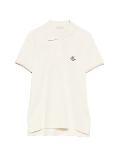 Moncler Light Natural Polo Shirts In Neutral