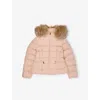 Moncler Light Pink Boedette Hooded Padded Shell Jacket 4-14 In Pink