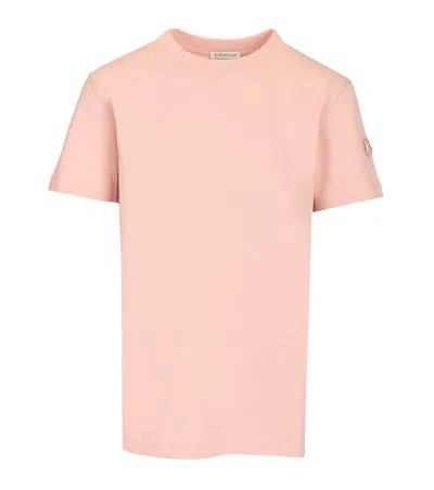 Moncler Light Pink Crew Neck Logo T-shirt