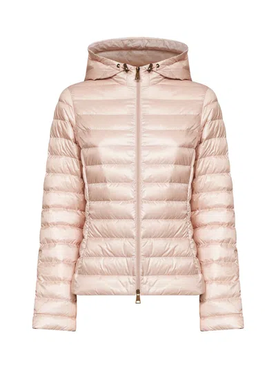 Moncler Light Pink Igelhood Packable Short Hooded Down Jacket In Neutral