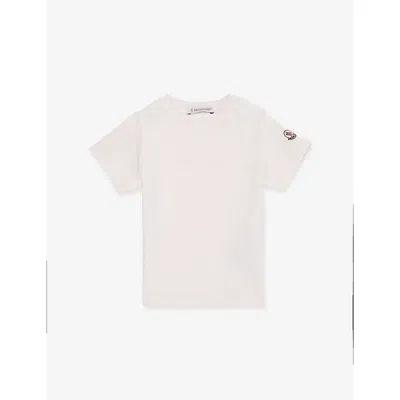 Moncler Babies' Light Pink Logo-badge Cotton T-shirt 3 Months- 3