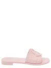 Moncler Rubber Slides With Flat Sole And Open Toe In Light Pink
