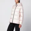 Moncler Light Pink Zip-up Down Jacket In Pink