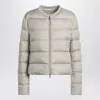 Moncler Light Beige Short Zip-up Puffer Jacket Women In Pink