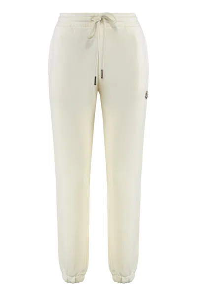 Moncler Lightweight Cotton Track Pants For Women In Neutral