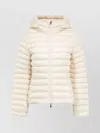 Moncler Ivory Ige Short Hooded Down Jacket In Neutrals