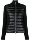 Moncler Ribbed Wool And Quilted Shell Down Jacket In Black