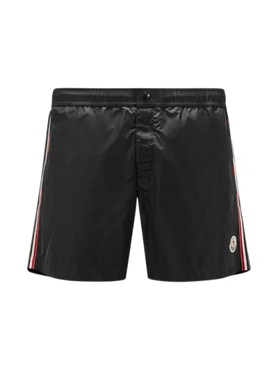 Moncler Lightweight Drawstring Waist Cargo Shorts In Black