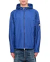 Moncler Lightweight Hooded Jacket With Drawstring In Blue