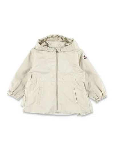 Moncler Lightweight Hooded Jacket With Pleated Back Design In Sand