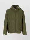 Moncler Lightweight Hooded Windbreaker With Adjustable Cuffs In Green