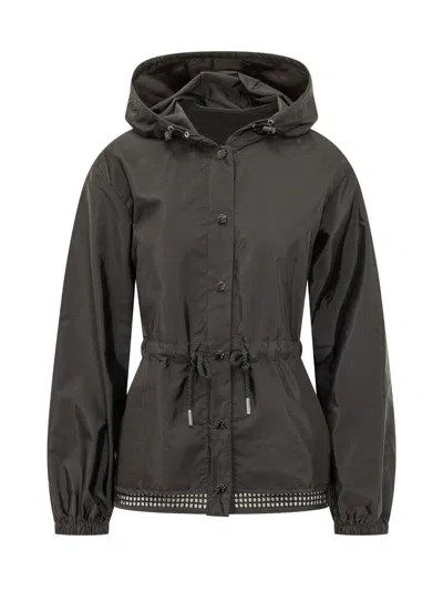 Moncler Lightweight Jacket With Adjustable Hood And Waist In Animal Print