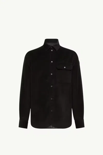 Moncler Lightweight Nylon Shirt In Black