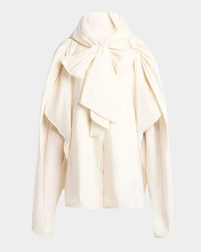 Moncler Lightweight Taffeta Cape In Neutral