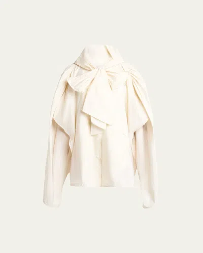 Moncler Lightweight Taffeta Cape In Neutral