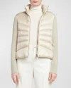 MONCLER LIGHTWEIGHT WOOL PUFFER CARDIGAN