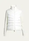 Moncler Lightweight Wool Puffer Cardigan In White