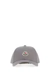 Moncler Grey Solid Logo Baseball Hat In Gray