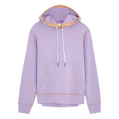 Moncler Lilac Hooded Cotton-blend Sweatshirt In Purple