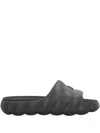 Moncler Rubber Slides With Eva And Textured Sole In Black