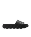 Moncler Rubber Slides With Eva And Textured Sole In Black