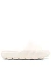 Moncler Modern White Sandals With Cushioned Strap In Nude