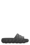 Moncler Quilted Rubber Sole Open Toe Slides In Black